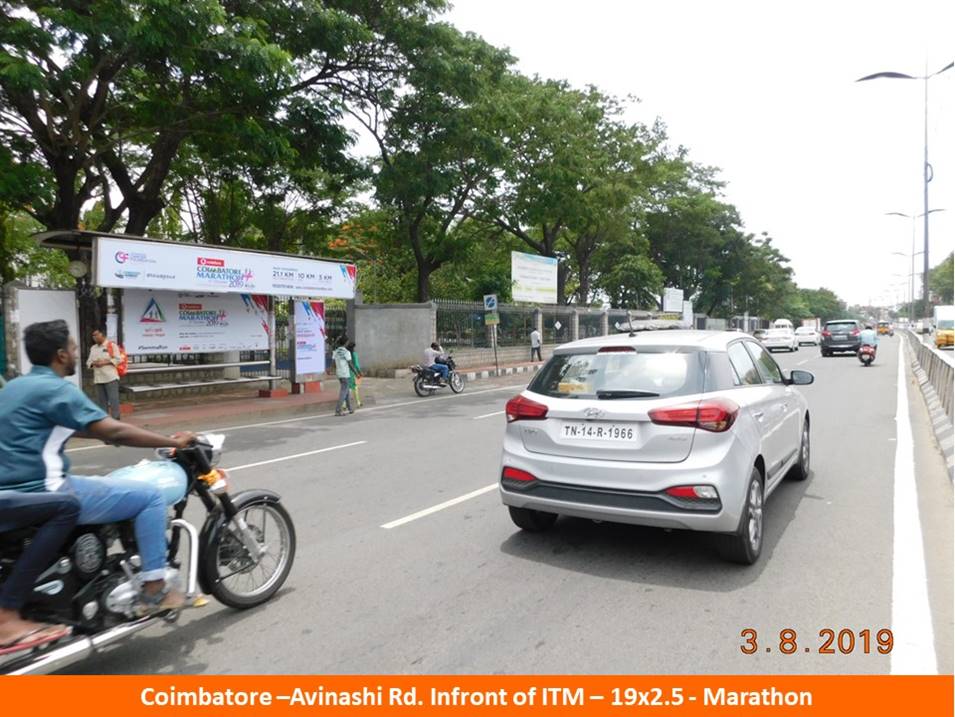 Cost of Bus Shelter Advertising at Avinashi Road Krishnammal College in Coimbatore, Outdoor Media Agency Coimbatore, Tamil Nadu 